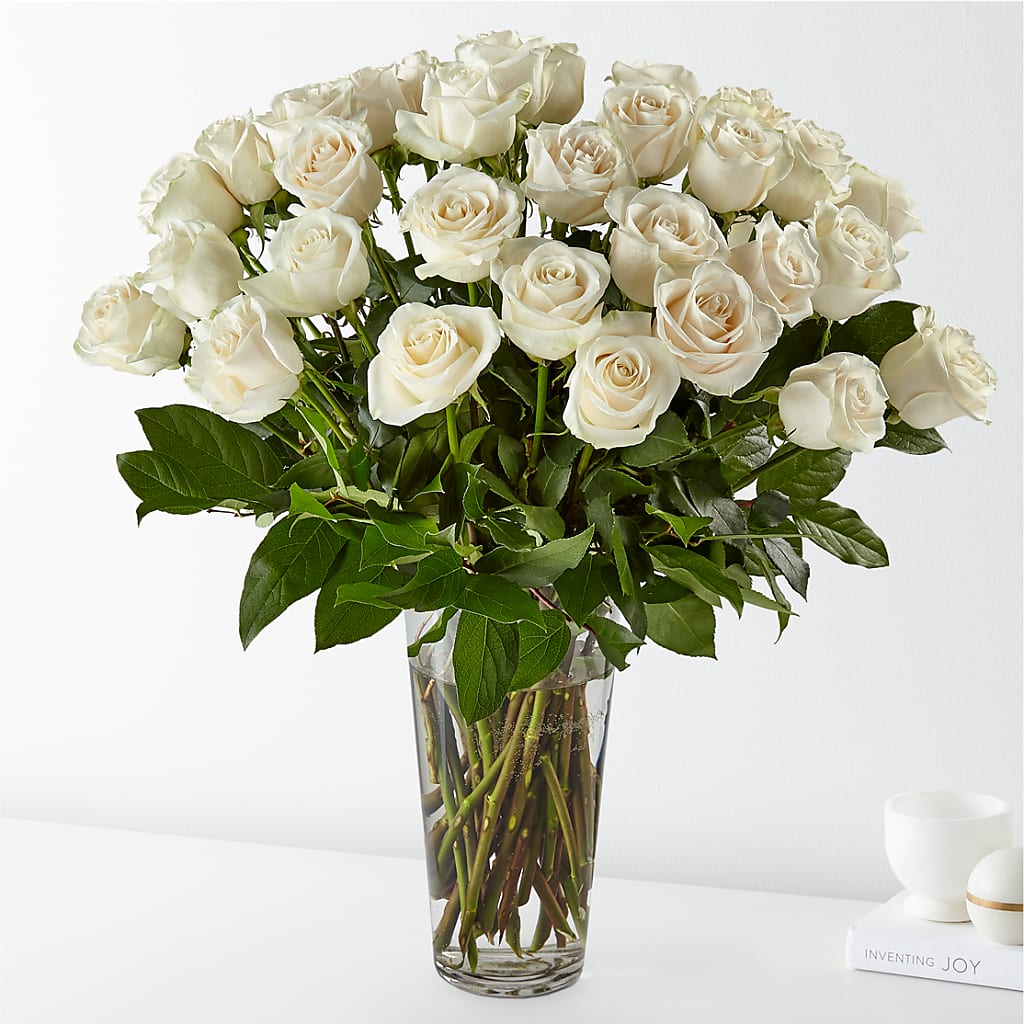 Long Stem White Rose Bouquet – Designs By Debbie, Cassville MO
