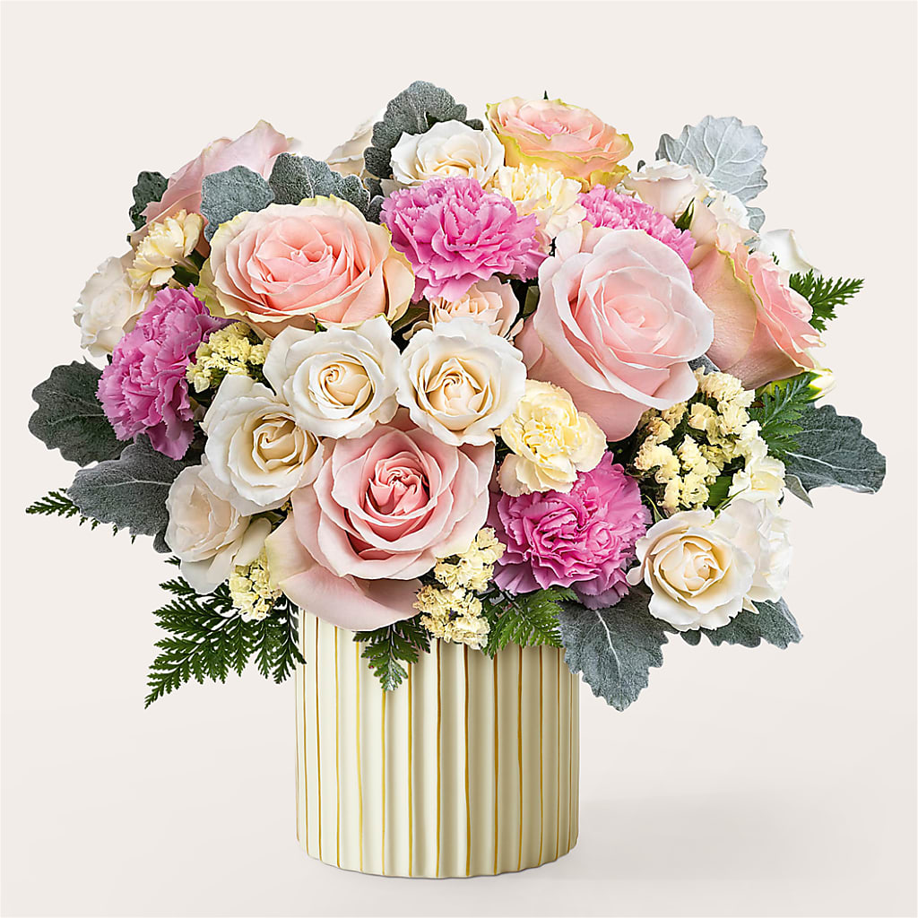 Blissful Moments Bouquet with Ivory Vase – Designs By Debbie, Cassville MO