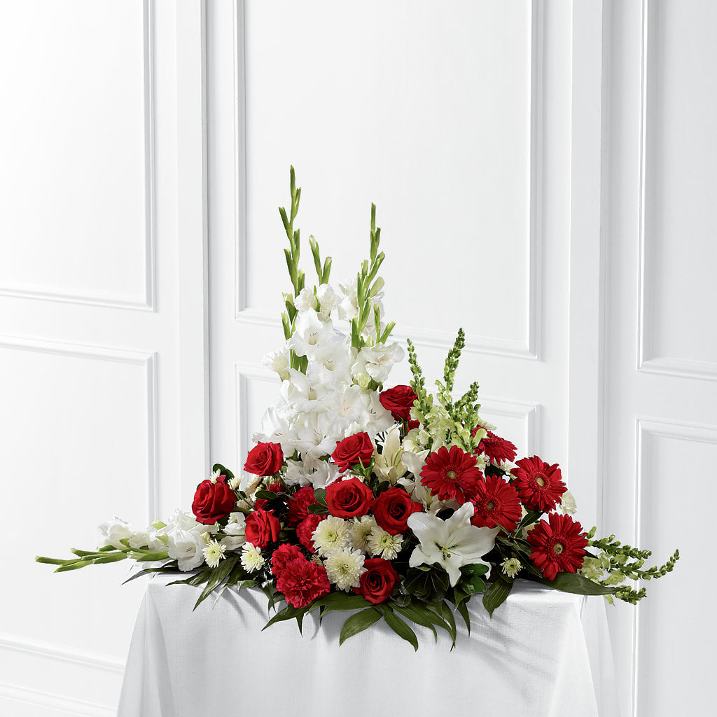 Crimson & White Arrangement – Designs By Debbie, Cassville MO