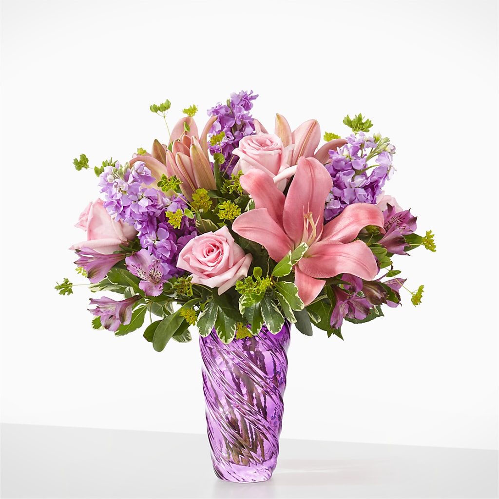 Precious Petals Bouquet with Luxe Swirl Vase – Designs By Debbie, Cassville MO