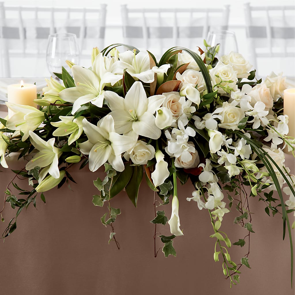 White Linen Arrangement – Designs By Debbie, Cassville MO