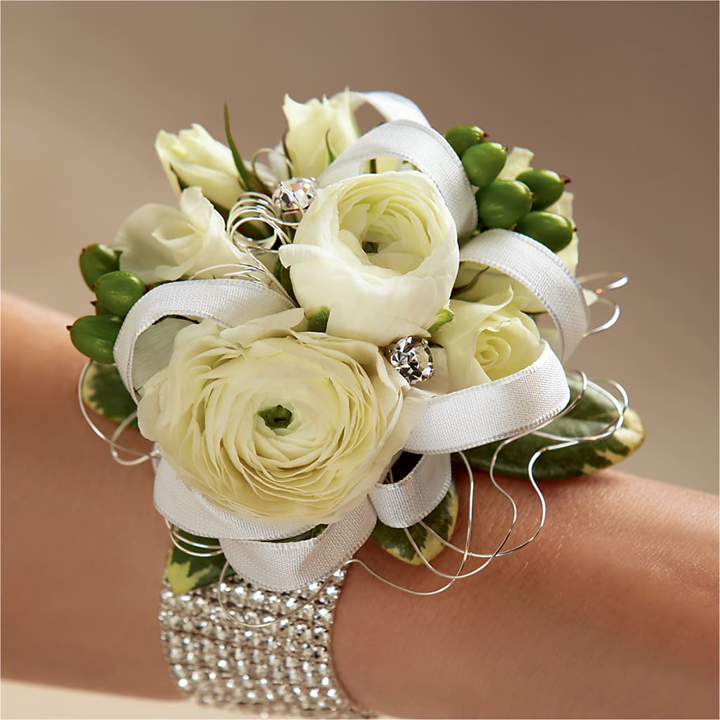 White Wedding Corsage – Designs By Debbie, Cassville MO