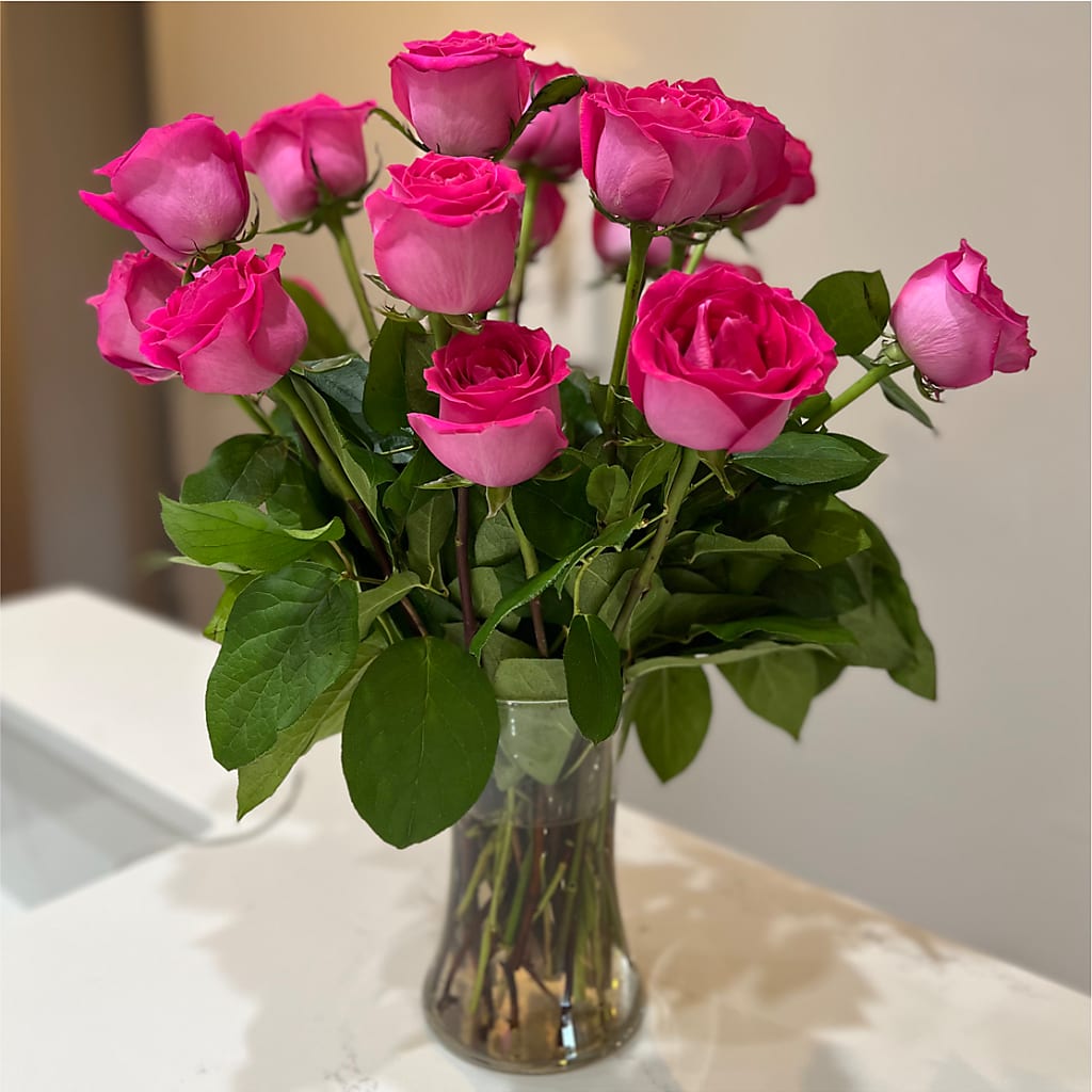 Long Stem Pink Rose Bouquet –  Designs By Debbie, Cassville MO
