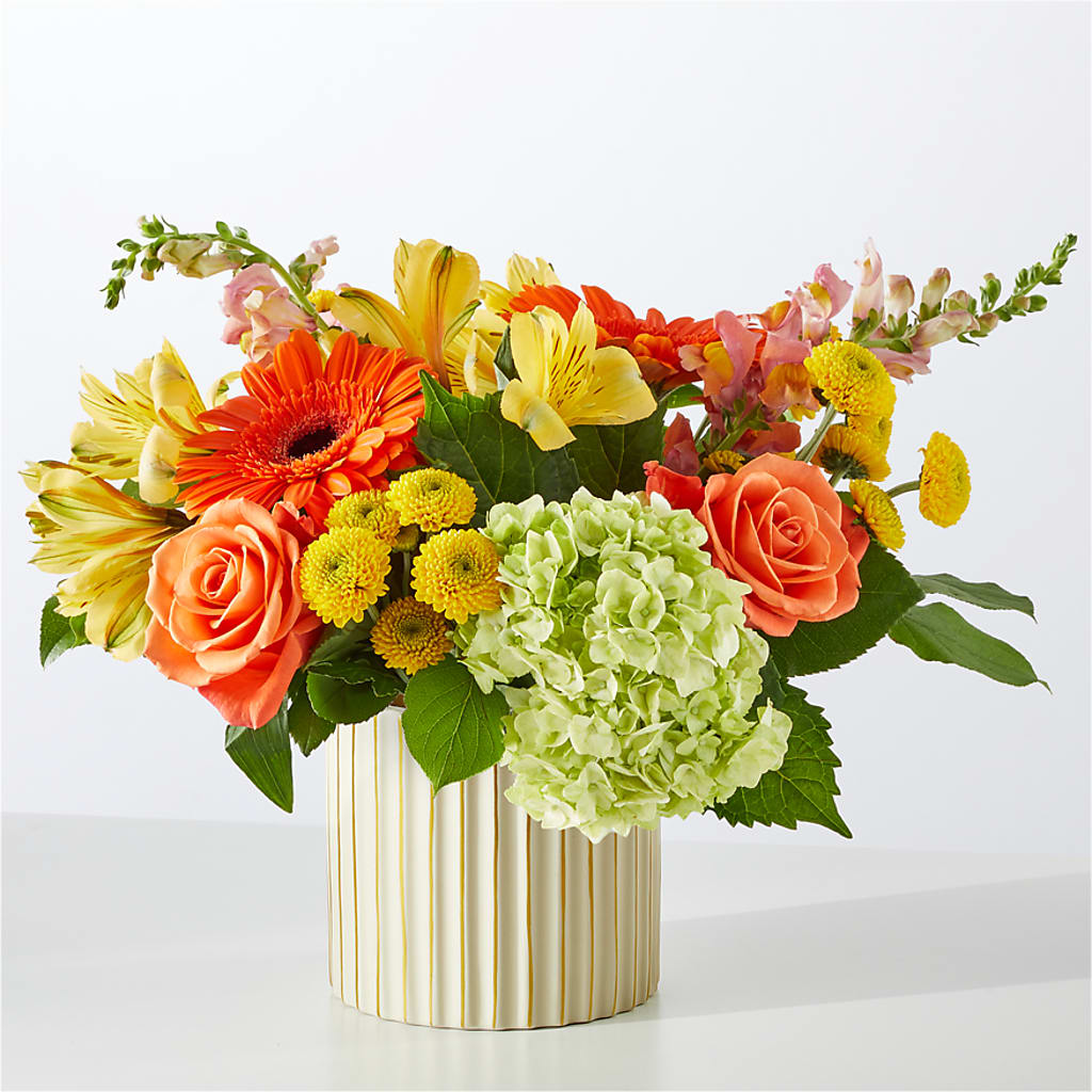 Autumn Sunshine Bouquet with Ivory Vase –  Designs By Debbie, Cassville MO
