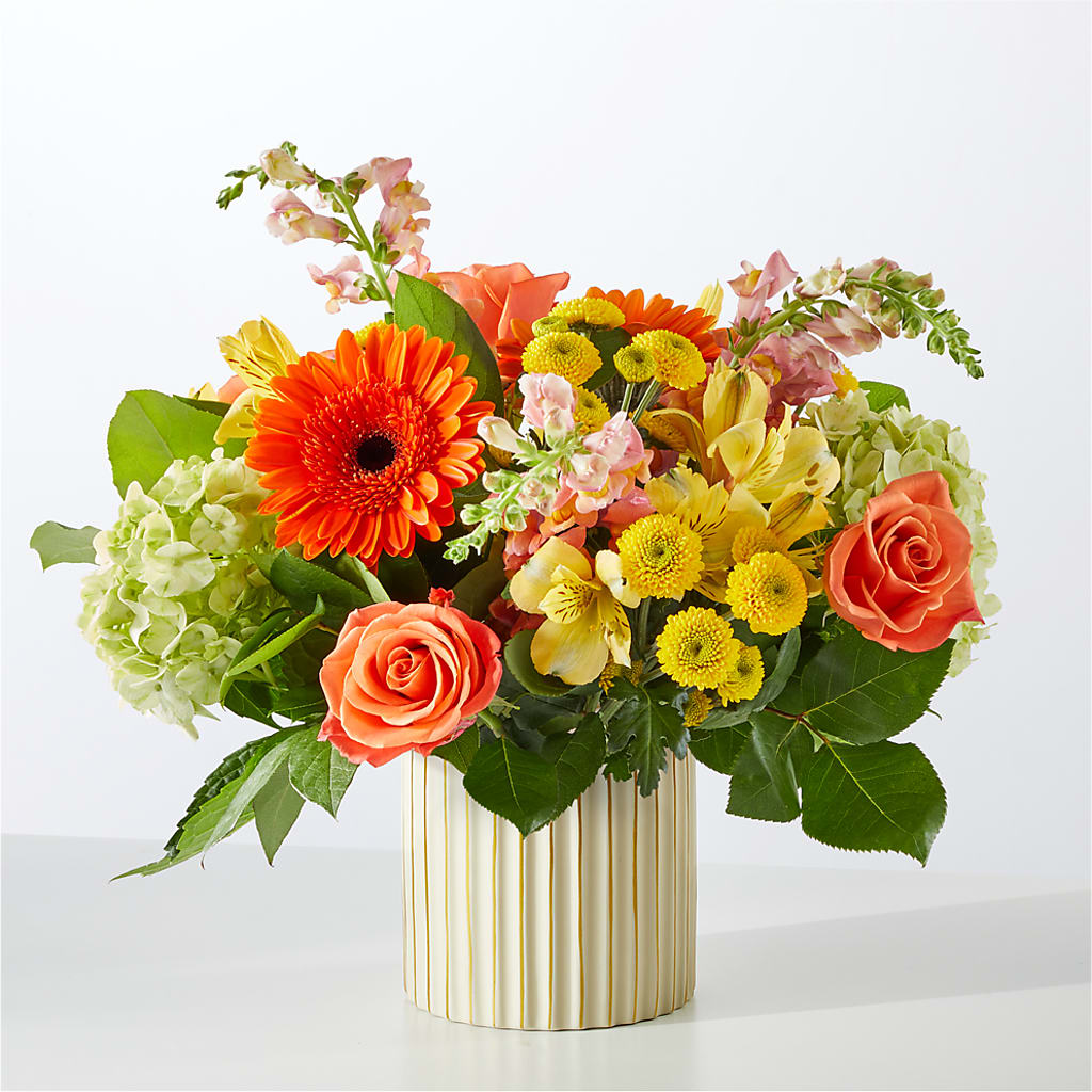 Autumn Sunshine Bouquet with Ivory Vase –  Designs By Debbie, Cassville MO