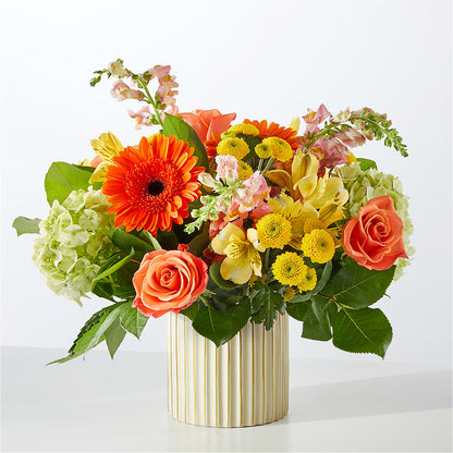 Autumn Sunshine Bouquet with Ivory Vase –  Designs By Debbie, Cassville MO