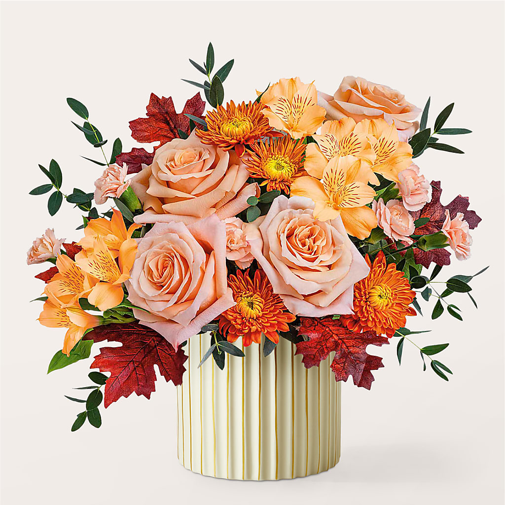 Spiced Latte Bouquet with Ivory Vase –  Designs By Debbie, Cassville MO